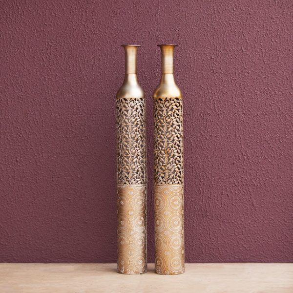 Twin Tower Vase- Gold