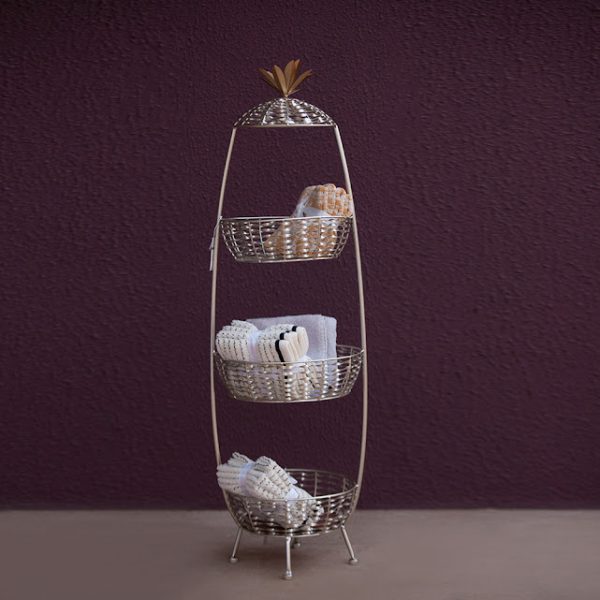 Metal basket with stand used in the kitchen